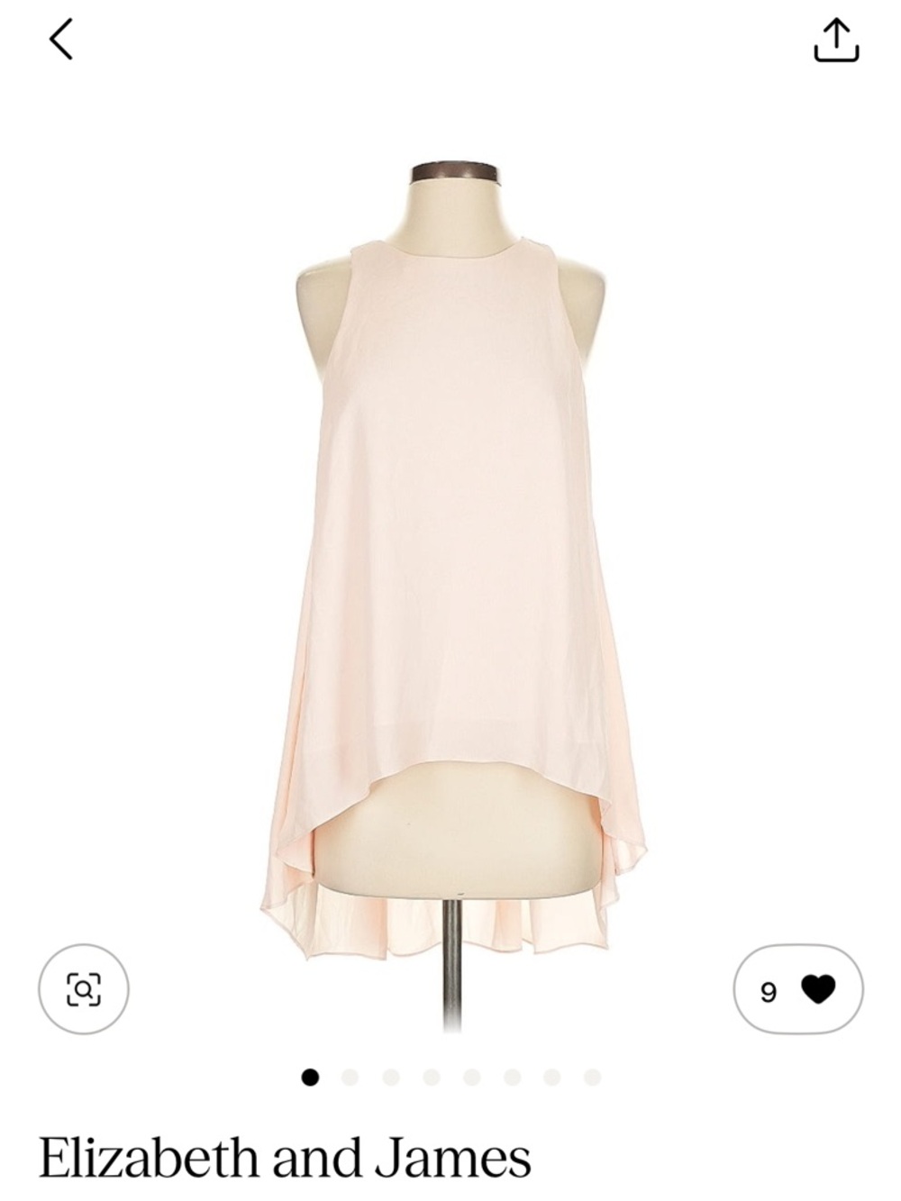 Elizabeth and James Pale Blush Sleeveless High-Low Top